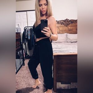 NWT Bar III, Black, Elastic Waist, Drawstring, Pockets, Tapered Ankle Pant